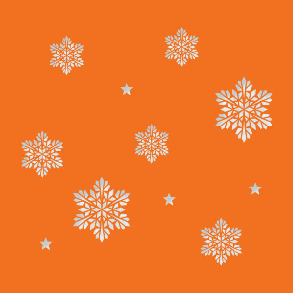 snowflake stars deep orange
