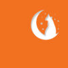 half moon cat deep orange