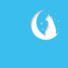 half moon cat light blue