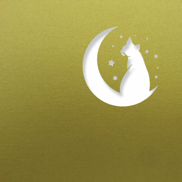 half moon cat fine gold