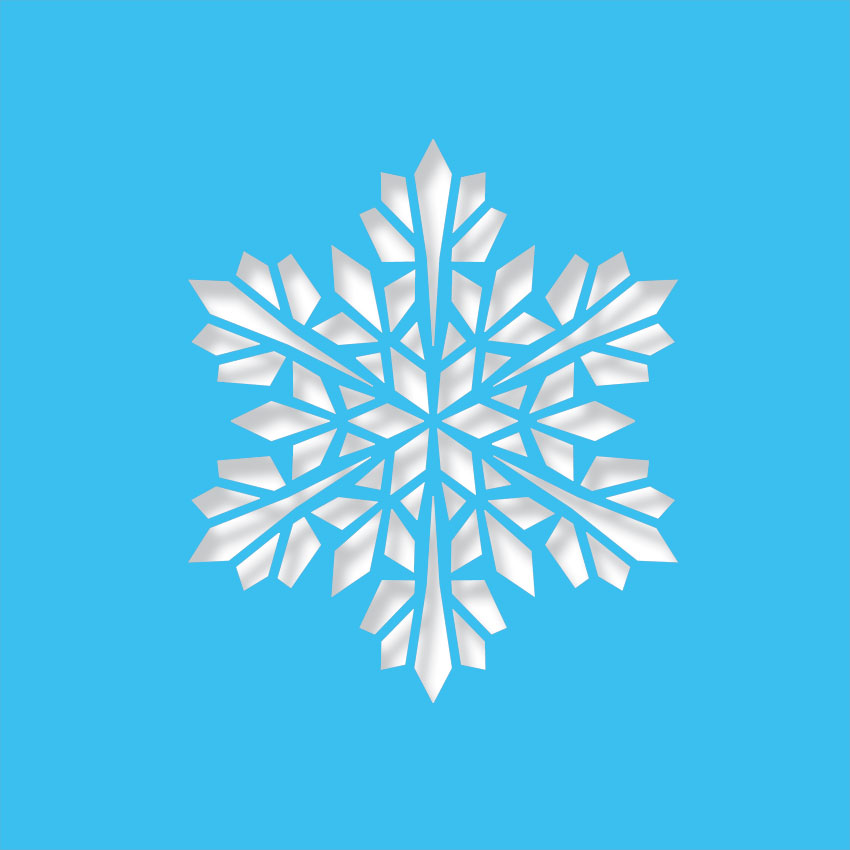 modern snowflake light blue
